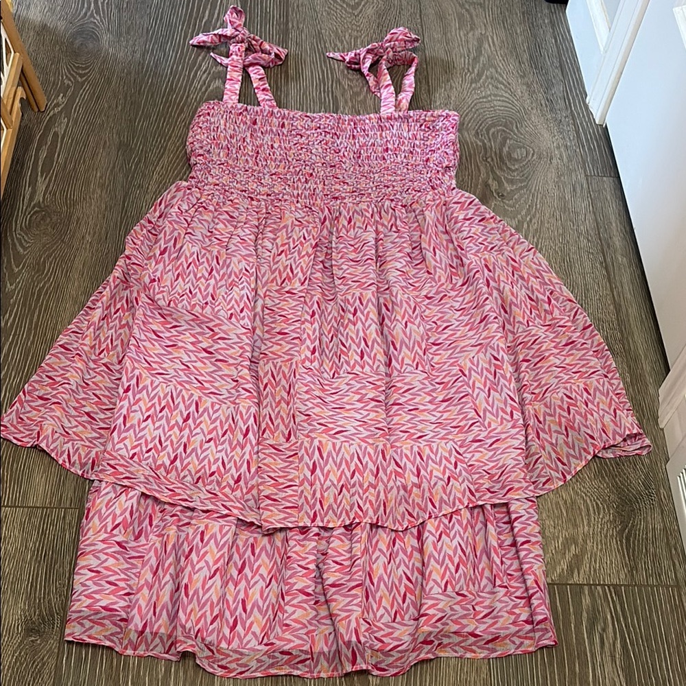 Pink Zigzag Maternity Dress